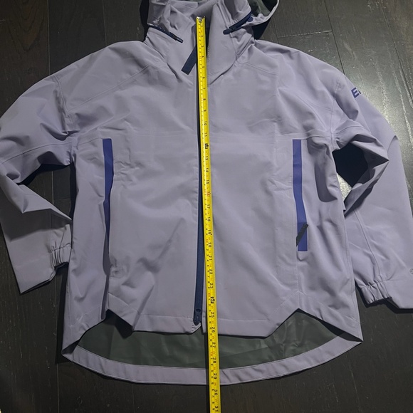 Adidas Myshelter Jacket Large Purple Packable Hood Full Zip Rain - Picture 4 of 10